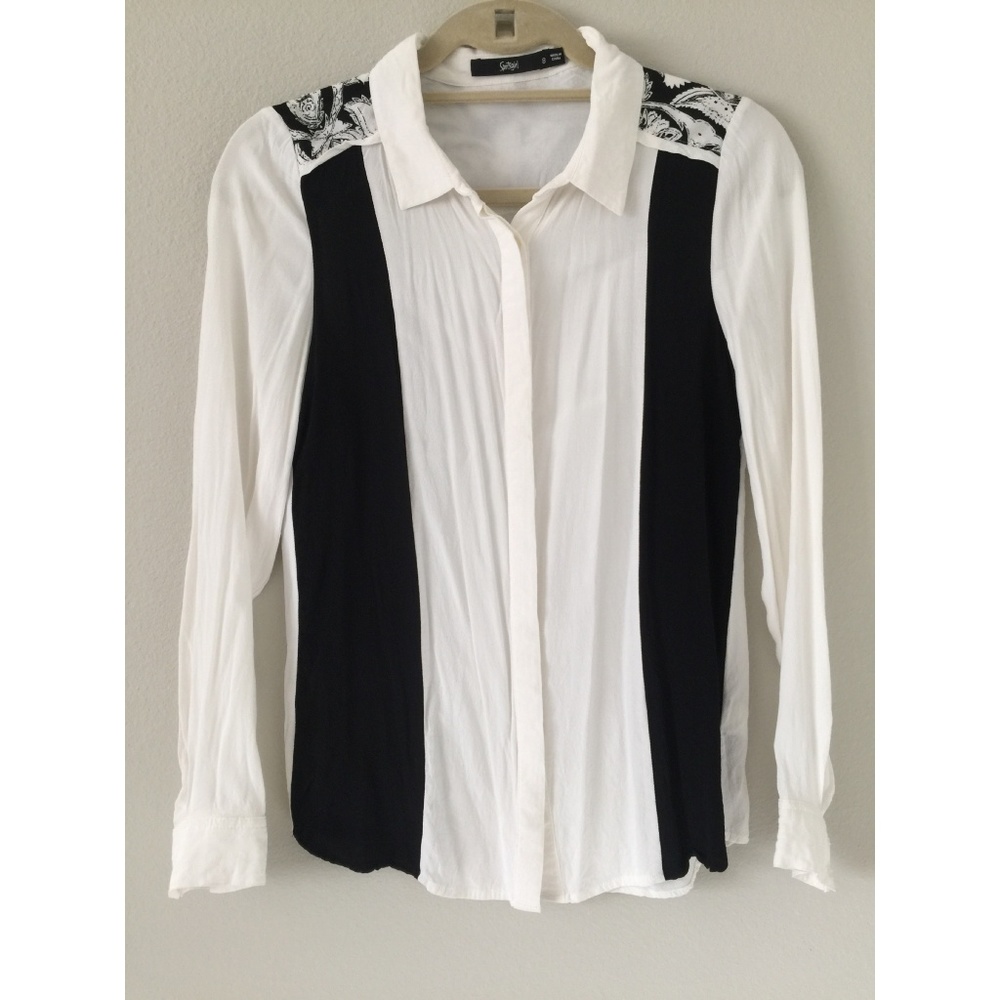 Long Sleeve Bohemian Printed Yoke Top